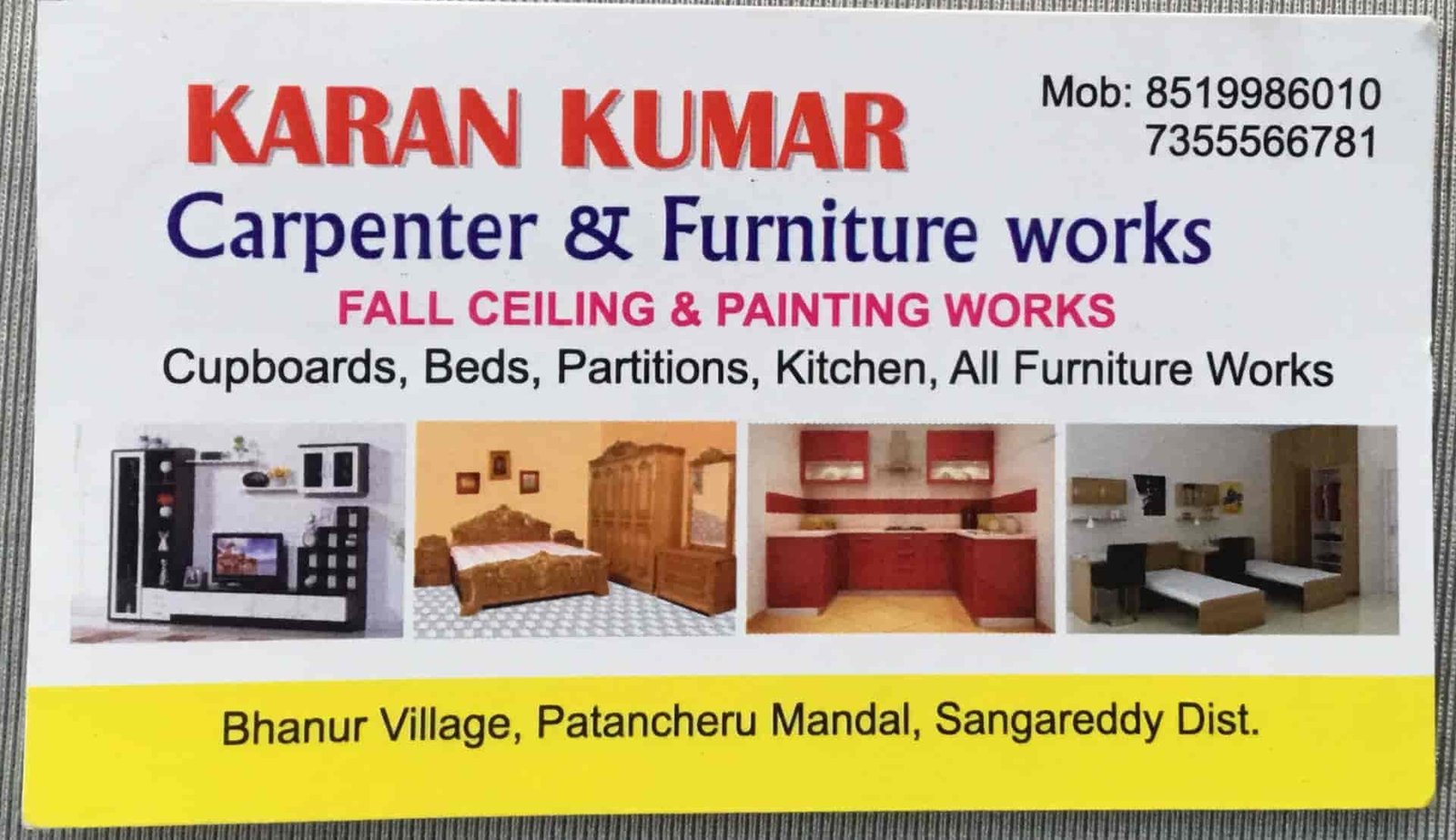Karan Kumar arpenter & Furniture Works