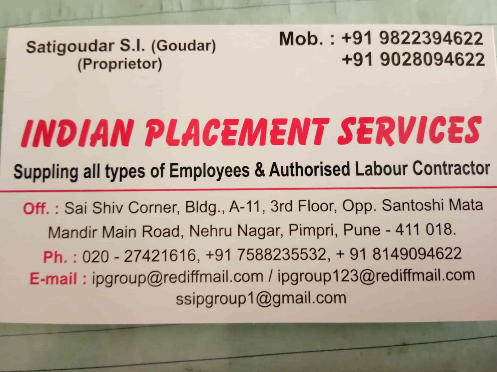 Indian placement Service